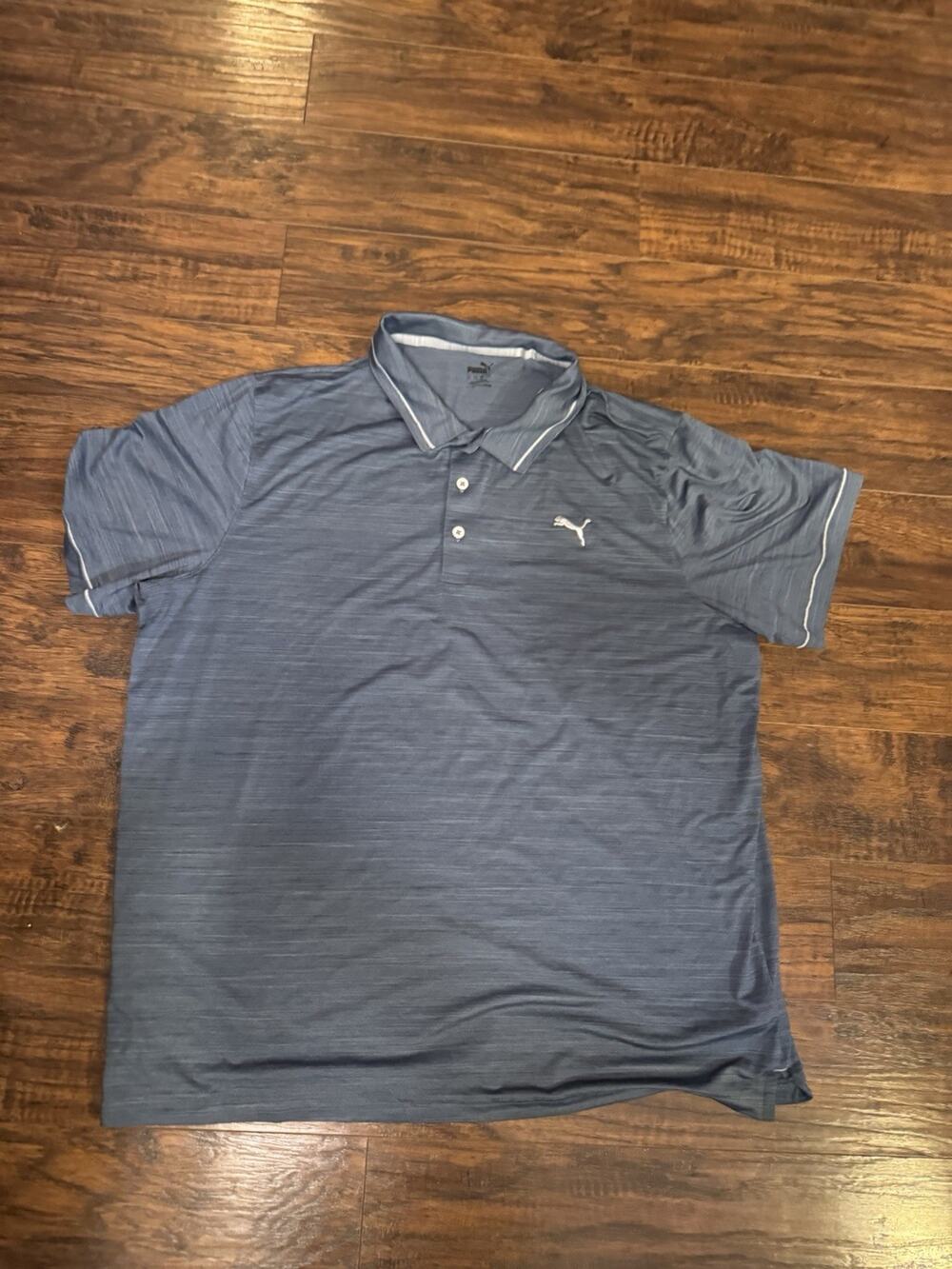 Puma Golf Polo Shirt Gray Dry Fit Men's Size 2XL